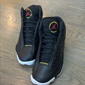 Air Jordan Black 13 retro playoff Sneakers with Red and Yellow Accents